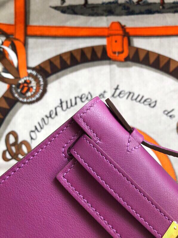 에르메스 미니 켈리백22 아네몬느 금장 스위프트